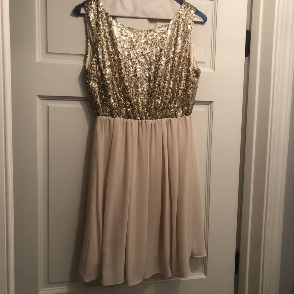 Gold Sparkly Mini Dress